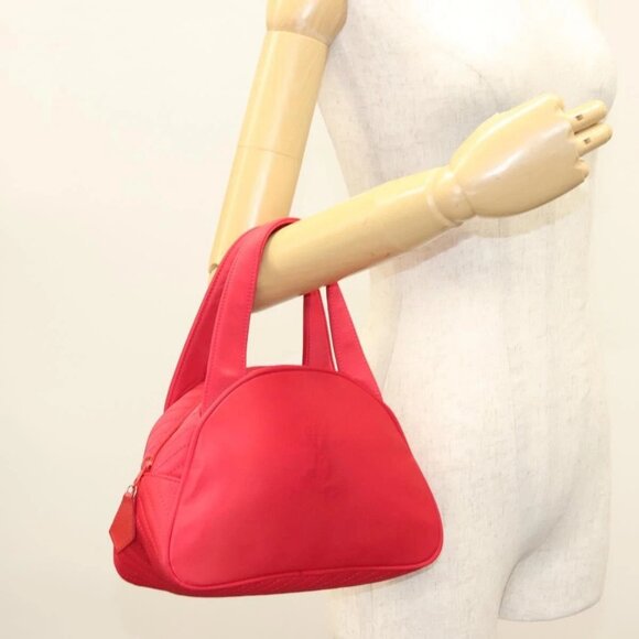 SAINT LAURENT Hand Bag Nylon Red Auth - Picture 1 of 16